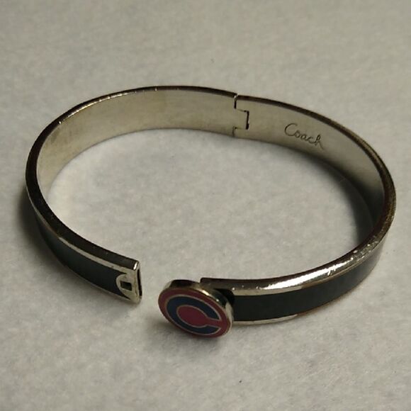 Coach Black and Silver Cuff Bracelet - Picture 1 of 4